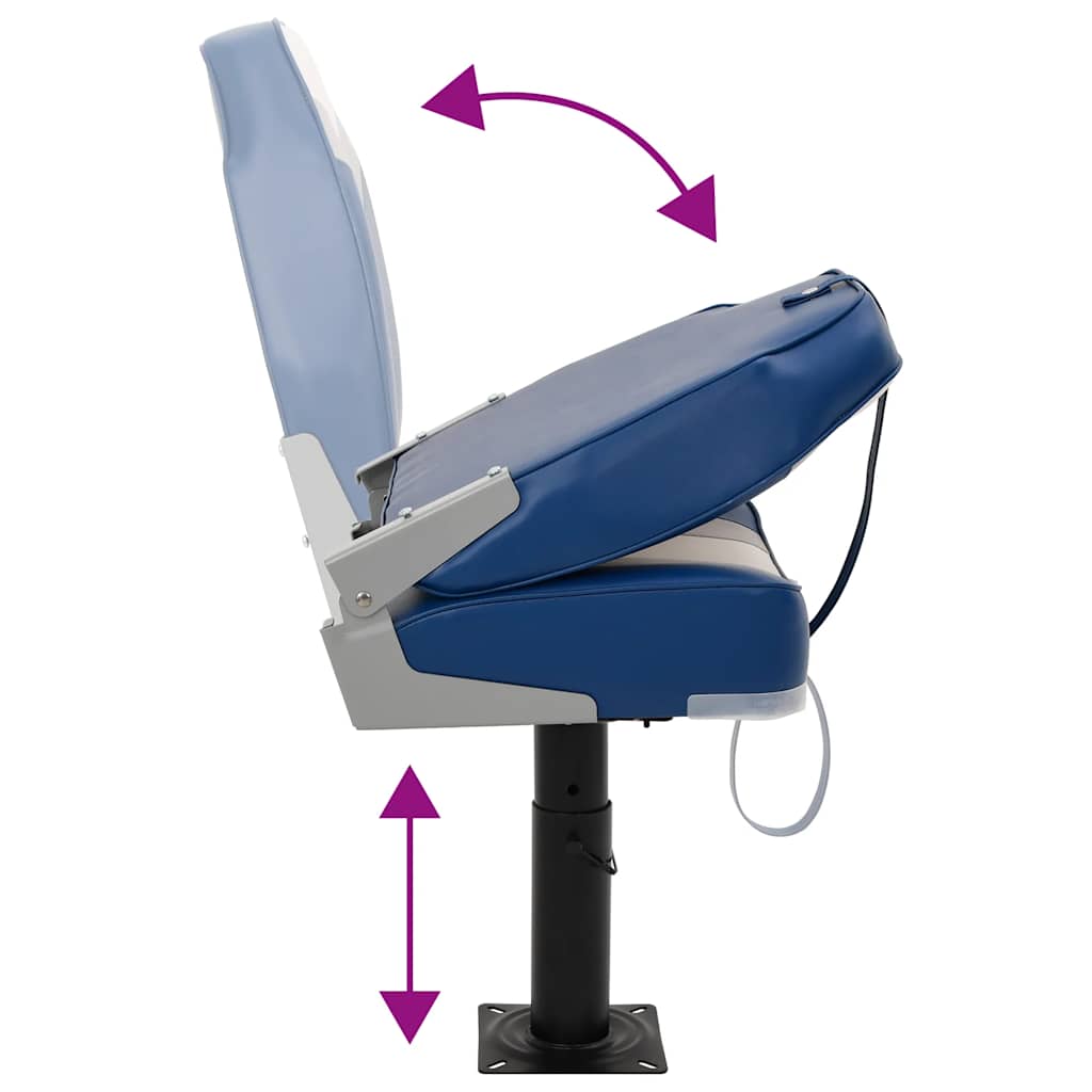 vidaXL Κάθισμα Σκάφους Σετ 2 τεμ. με Ψηλή Πλάτη Αναδιπλούμενο