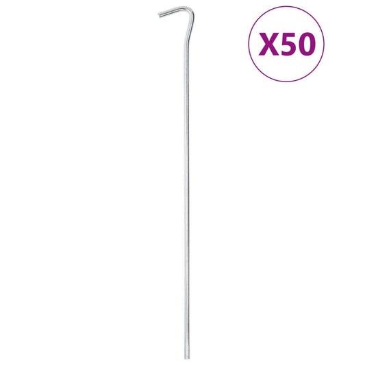 vidaXL Πασσαλάκια Σκηνής 50 τεμ. 30 εκ. Ø7 χιλ. Γαλβανισμένο Ατσάλι