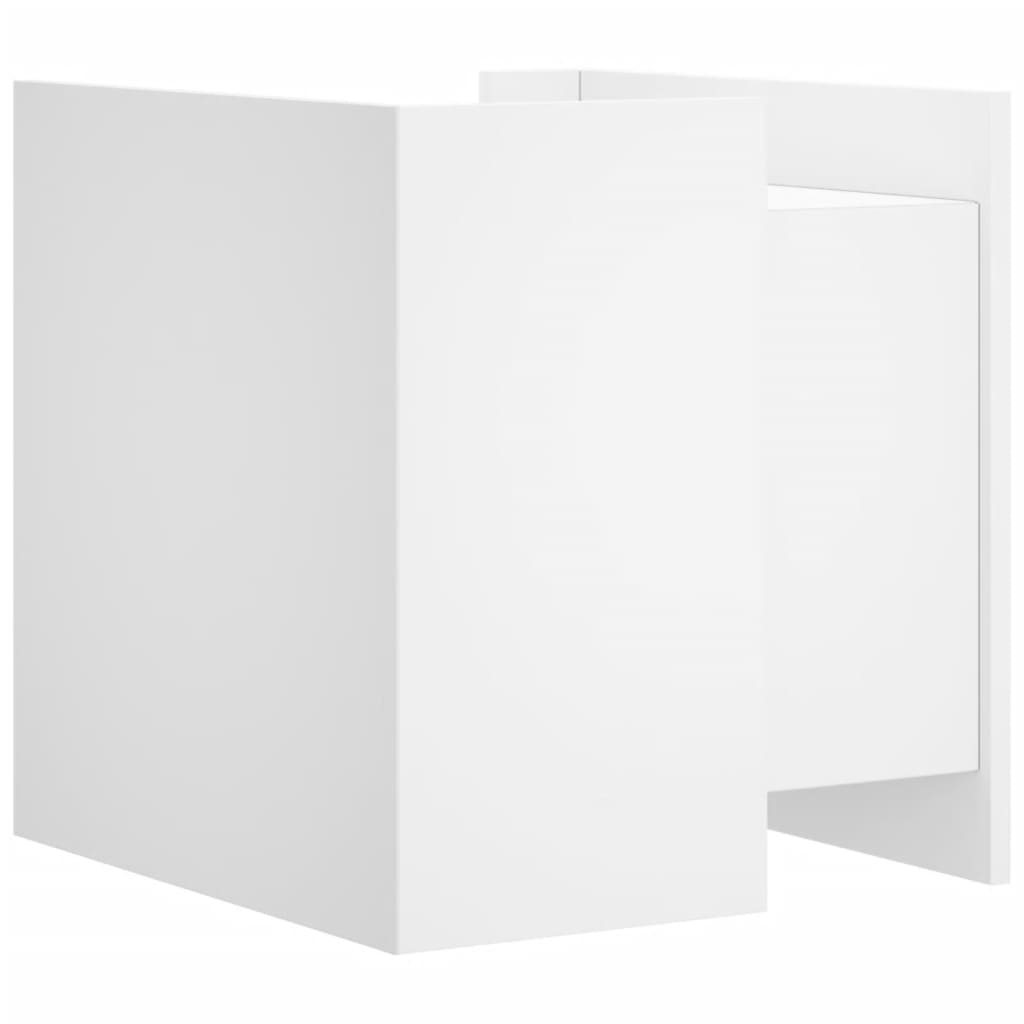 vidaXL Κομοδίνο Λευκό 45x50x50 εκ. από Επεξεργασμένο Ξύλο