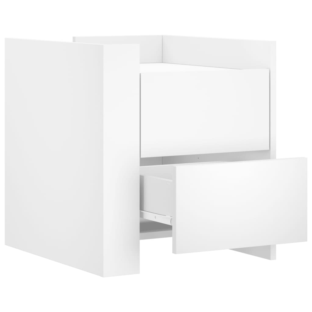 vidaXL Κομοδίνο Λευκό 45x50x50 εκ. από Επεξεργασμένο Ξύλο