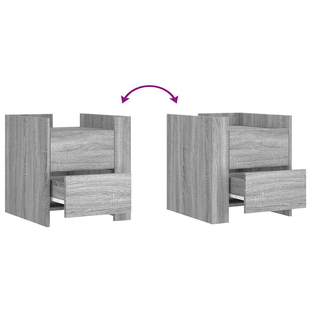 vidaXL Κομοδίνο Sonoma Γκρι 45x50x50 εκ. από Επεξεργασμένο Ξύλο