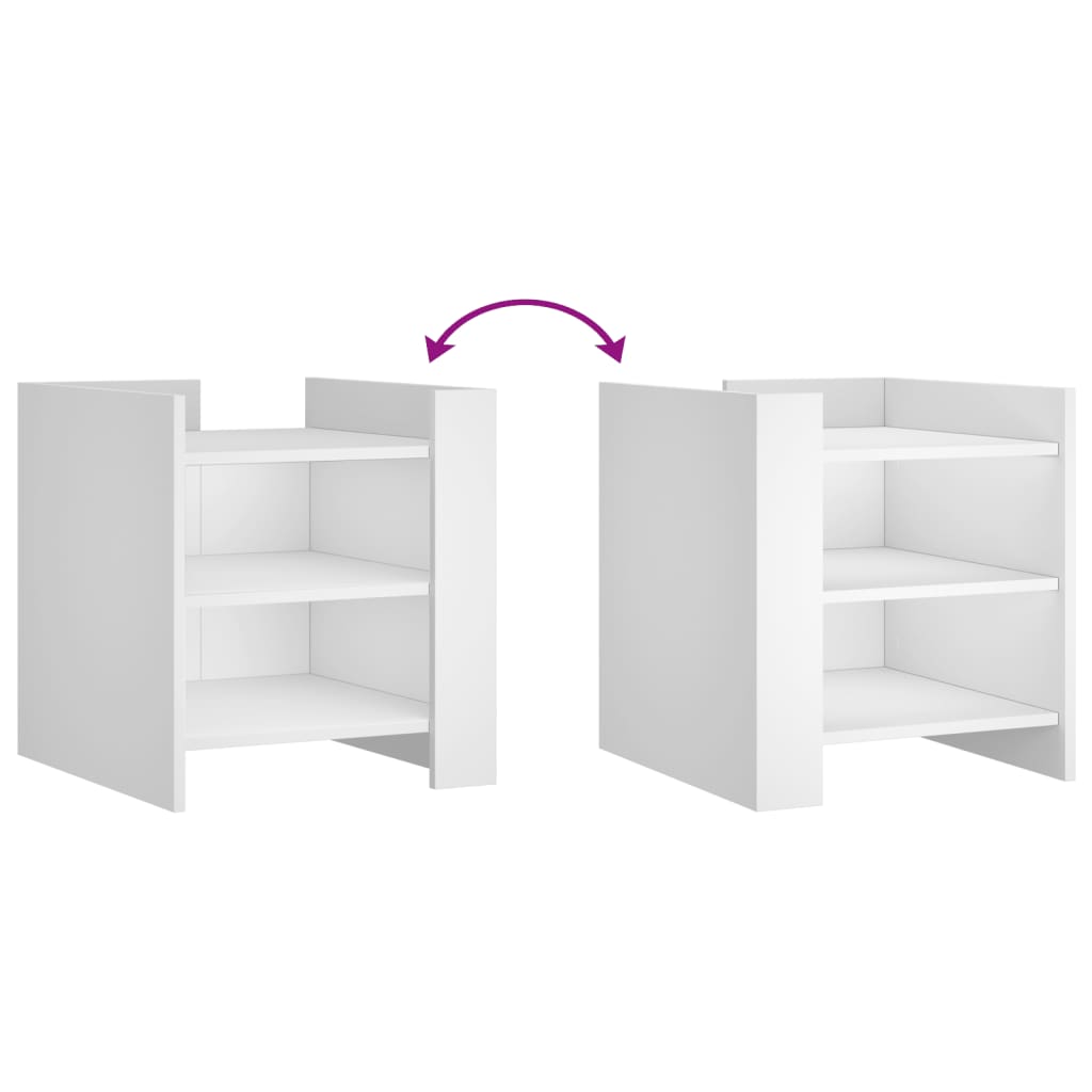 vidaXL Κομοδίνο Λευκό 45x50x50 εκ. από Επεξεργασμένο Ξύλο