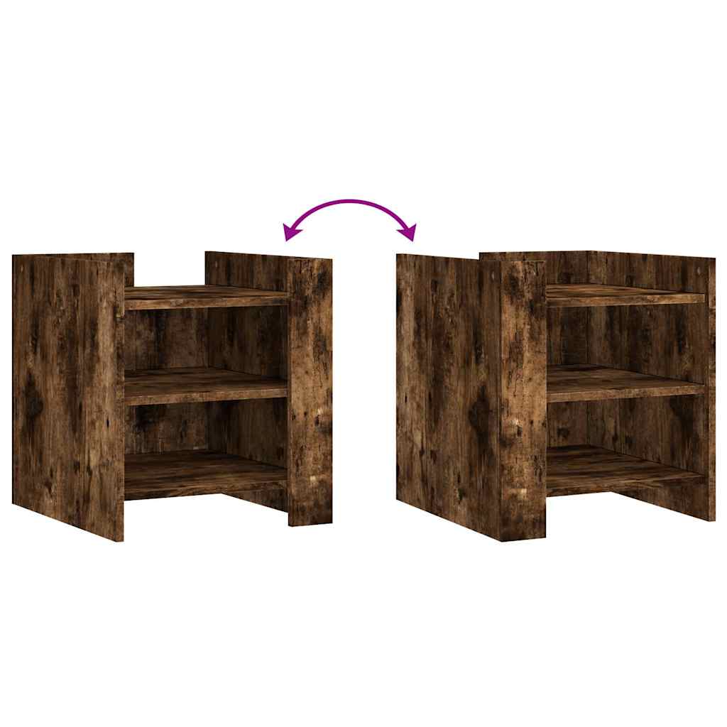 vidaXL Κομοδίνο Καπνιστή Δρυς 45x50x50 εκ. από Επεξεργασμένο Ξύλο