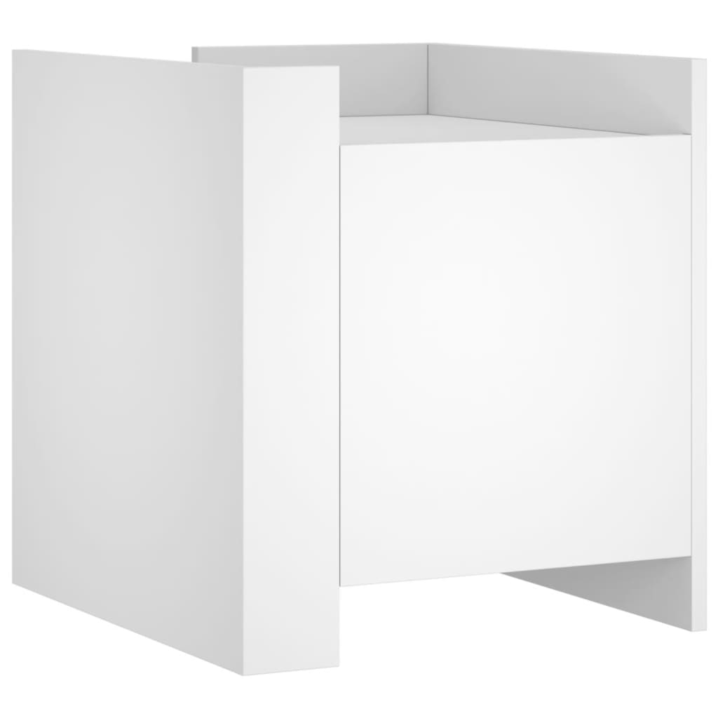 vidaXL Κομοδίνο Λευκό 45x50x50 εκ. από Επεξεργασμένο Ξύλο