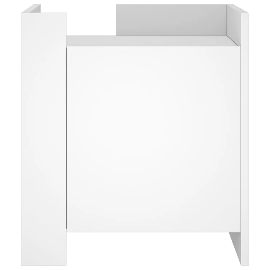 vidaXL Κομοδίνο Λευκό 45x50x50 εκ. από Επεξεργασμένο Ξύλο