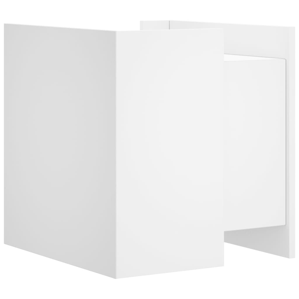 vidaXL Κομοδίνο Λευκό 45x50x50 εκ. από Επεξεργασμένο Ξύλο