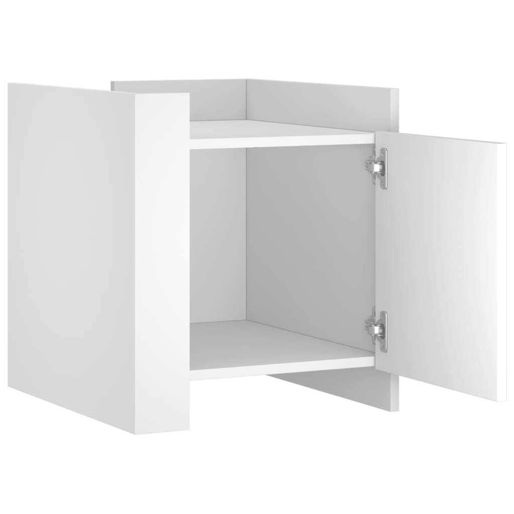 vidaXL Κομοδίνο Λευκό 45x50x50 εκ. από Επεξεργασμένο Ξύλο