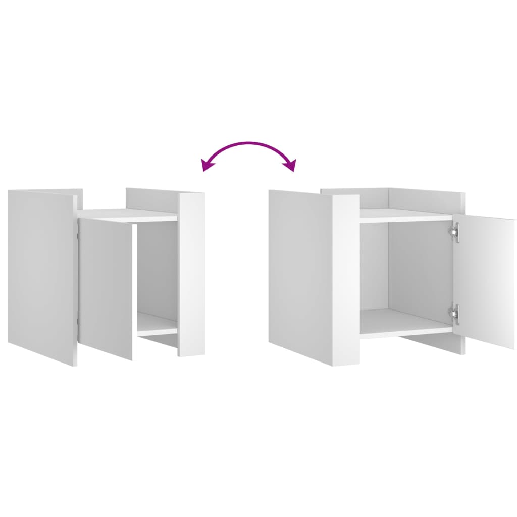 vidaXL Κομοδίνο Λευκό 45x50x50 εκ. από Επεξεργασμένο Ξύλο