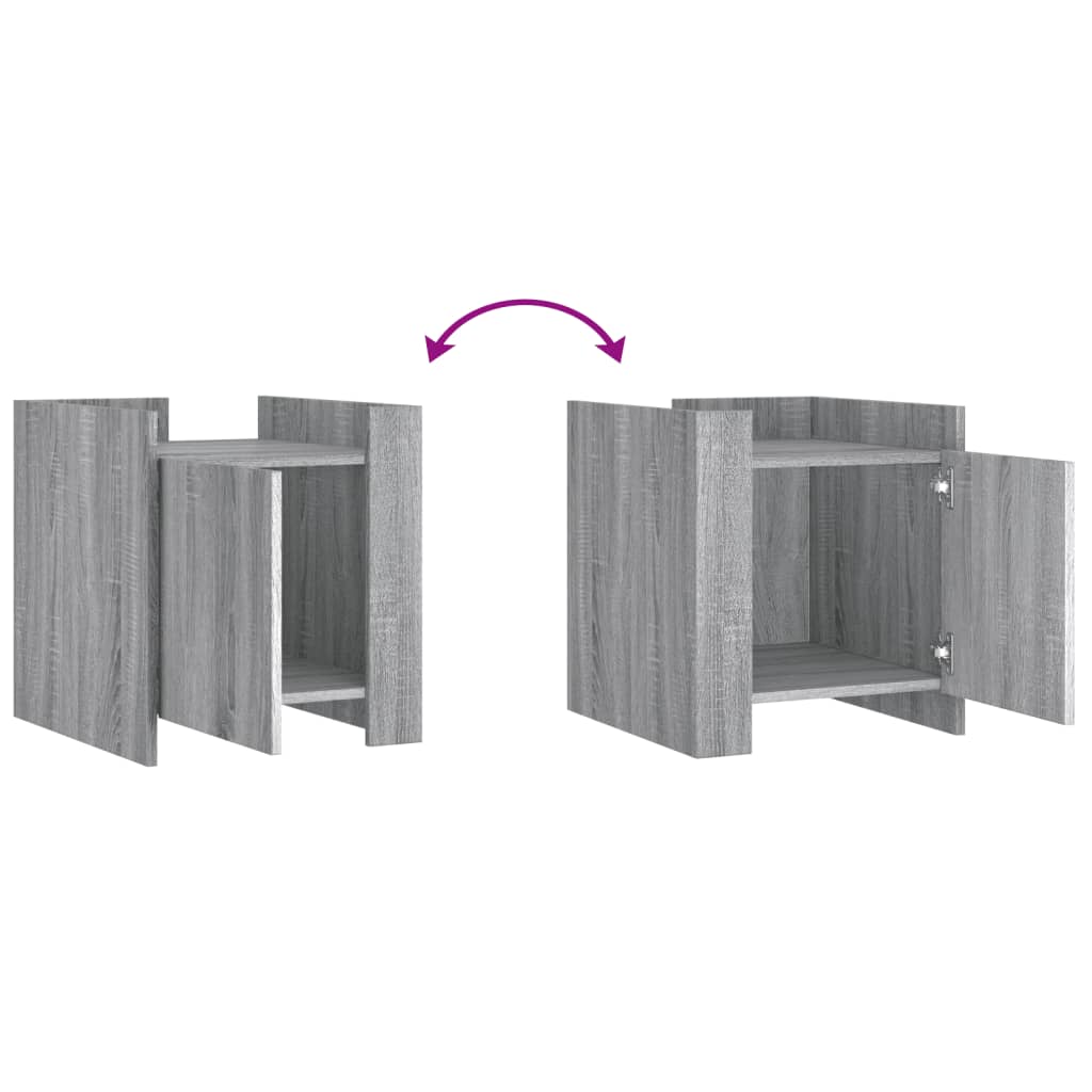 vidaXL Κομοδίνο Sonoma Γκρι 45x50x50 εκ. από Επεξεργασμένο Ξύλο