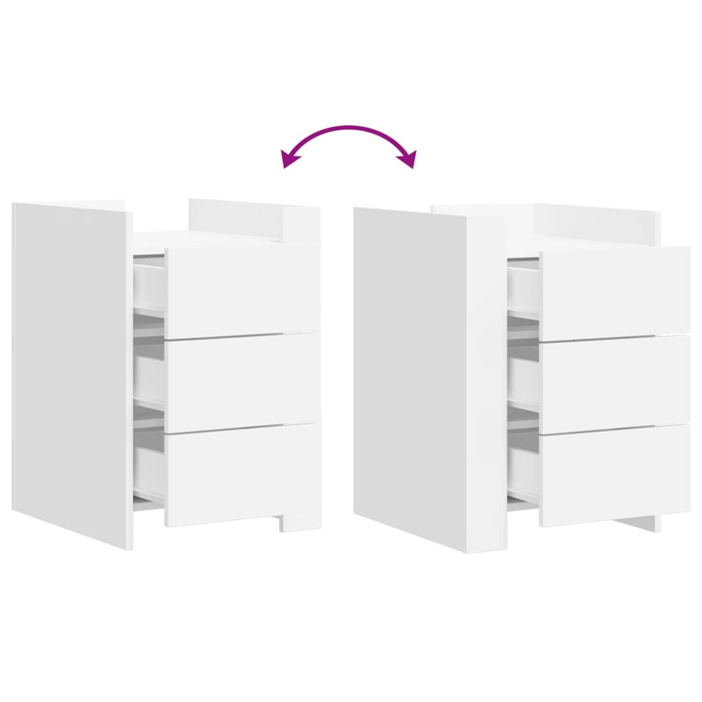 vidaXL Κομοδίνο Λευκό 45 x 50 x 65 εκ. από Επεξεργασμένο Ξύλο