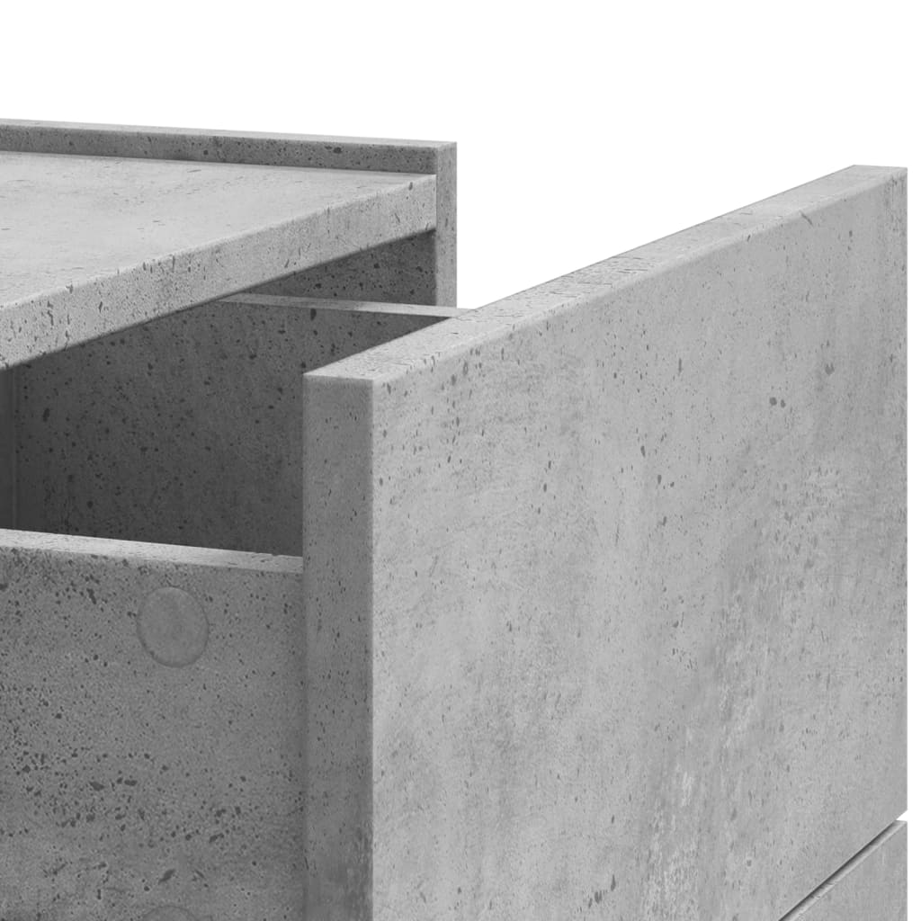 vidaXL Κομοδίνο Επιτοίχιο Γκρι Σκυροδέματος 45x30x35 εκ.