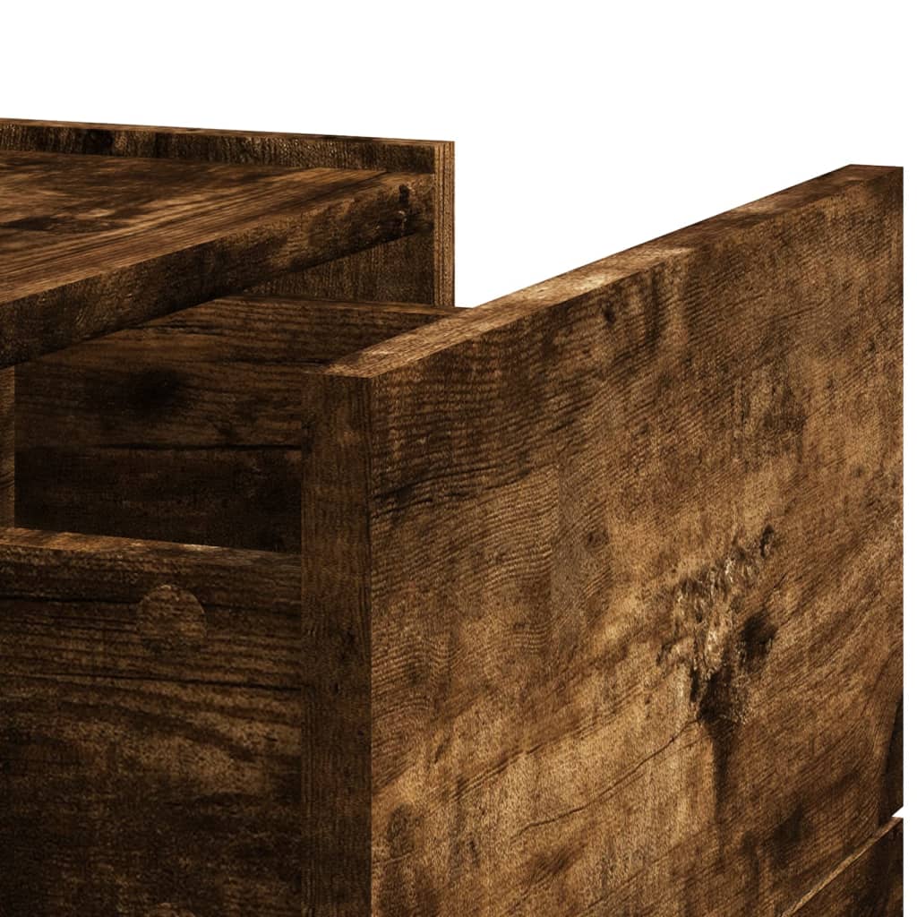 vidaXL Κομοδίνα Επιτοίχια 2 τεμ. Καπνιστή Δρυς 45x30x35 εκ.