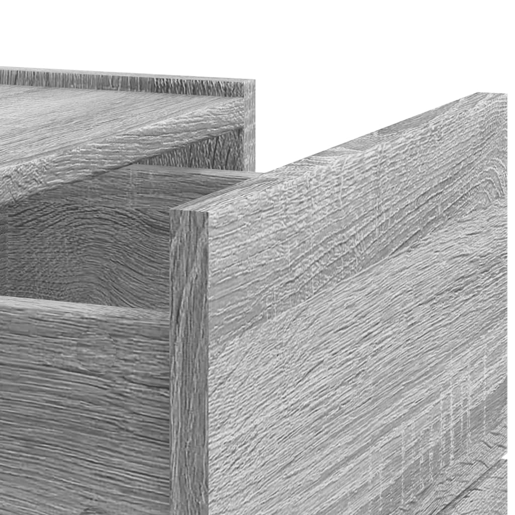vidaXL Κομοδίνα Επιτοίχια 2 τεμ. Γκρι Sonoma 45x30x35 εκ.
