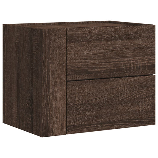 vidaXL Κομοδίνο Επιτοίχιο Καφέ Δρυς 45x30x35 εκ.