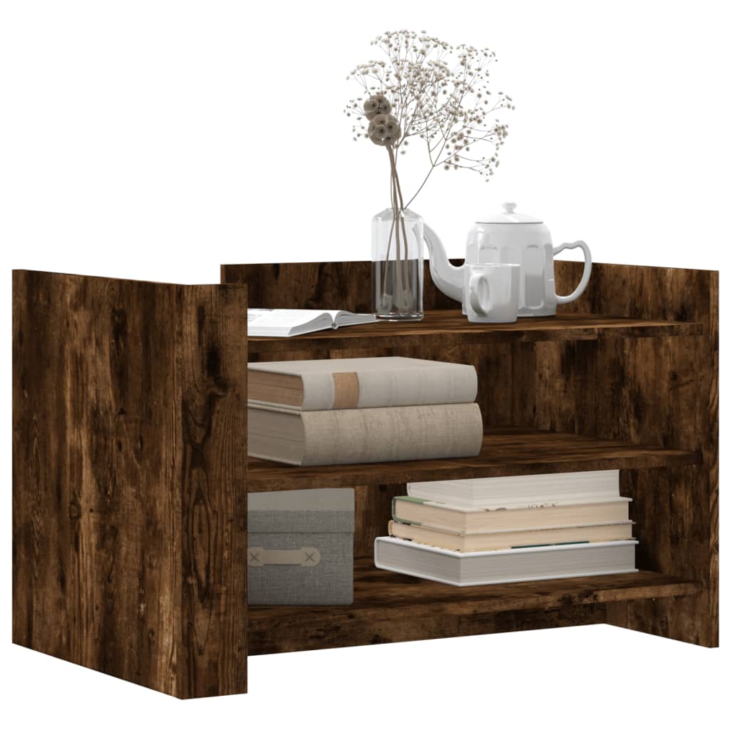 vidaXL Τραπεζάκι Σαλονιού Καπνιστή Δρυς 80x50x50 εκ. Επεξεργ. Ξύλο