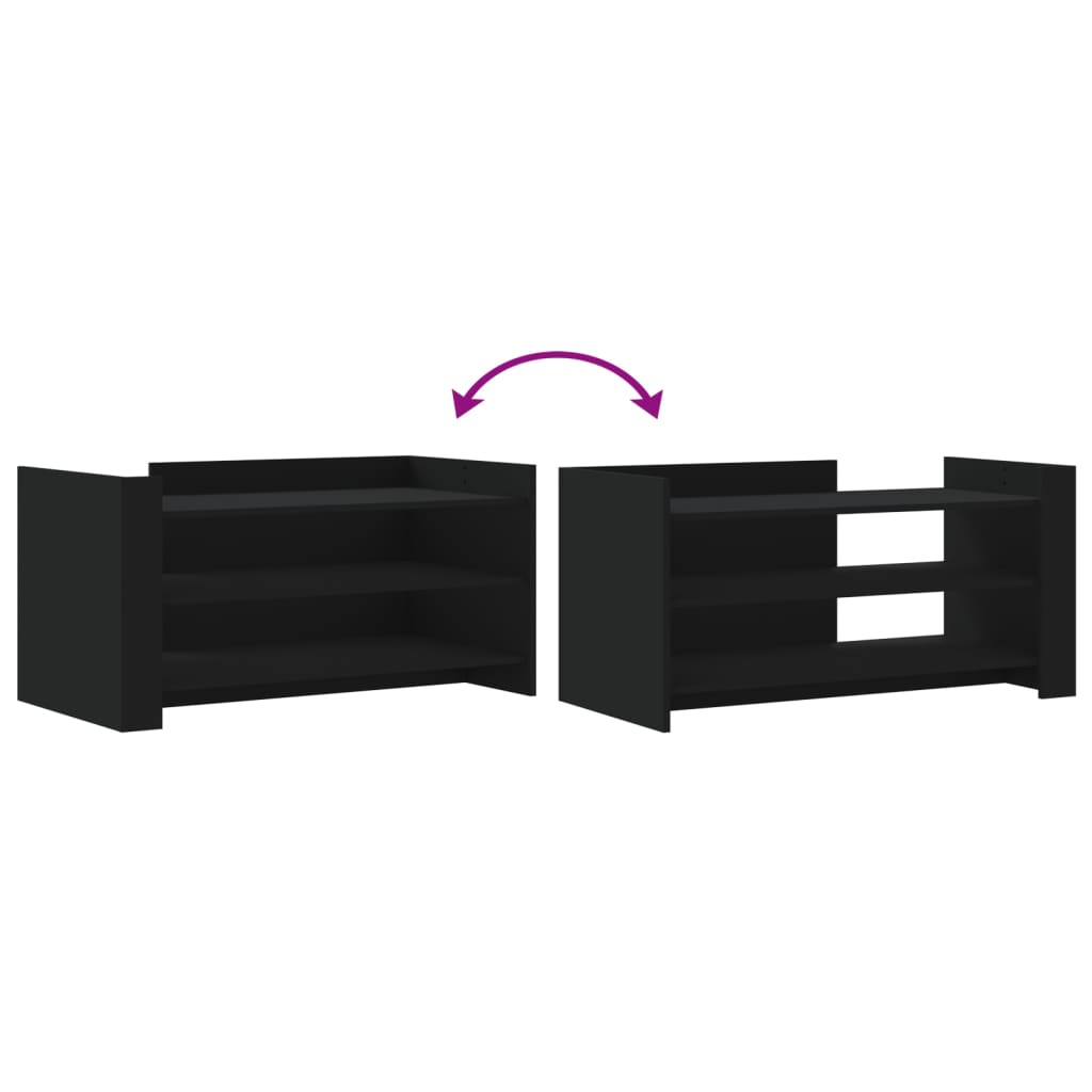 vidaXL Τραπεζάκι Σαλονιού Μαύρο 100x50x50 εκ. Επεξεργασμένο Ξύλο