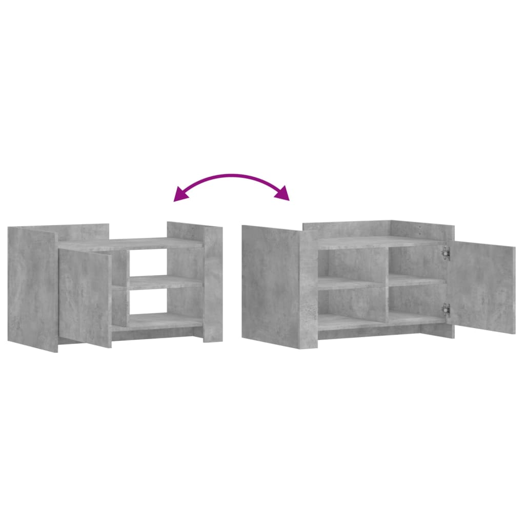 vidaXL Τραπεζάκι Σαλονιού Γκρι Σκυροδ. 80x50x50 εκ. Επεξεργ. Ξύλο