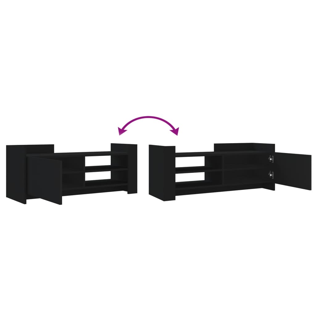 vidaXL Έπιπλο Τηλεόρασης Μαύρο 100 x 35 x 40 εκ. Επεξ. Ξύλο