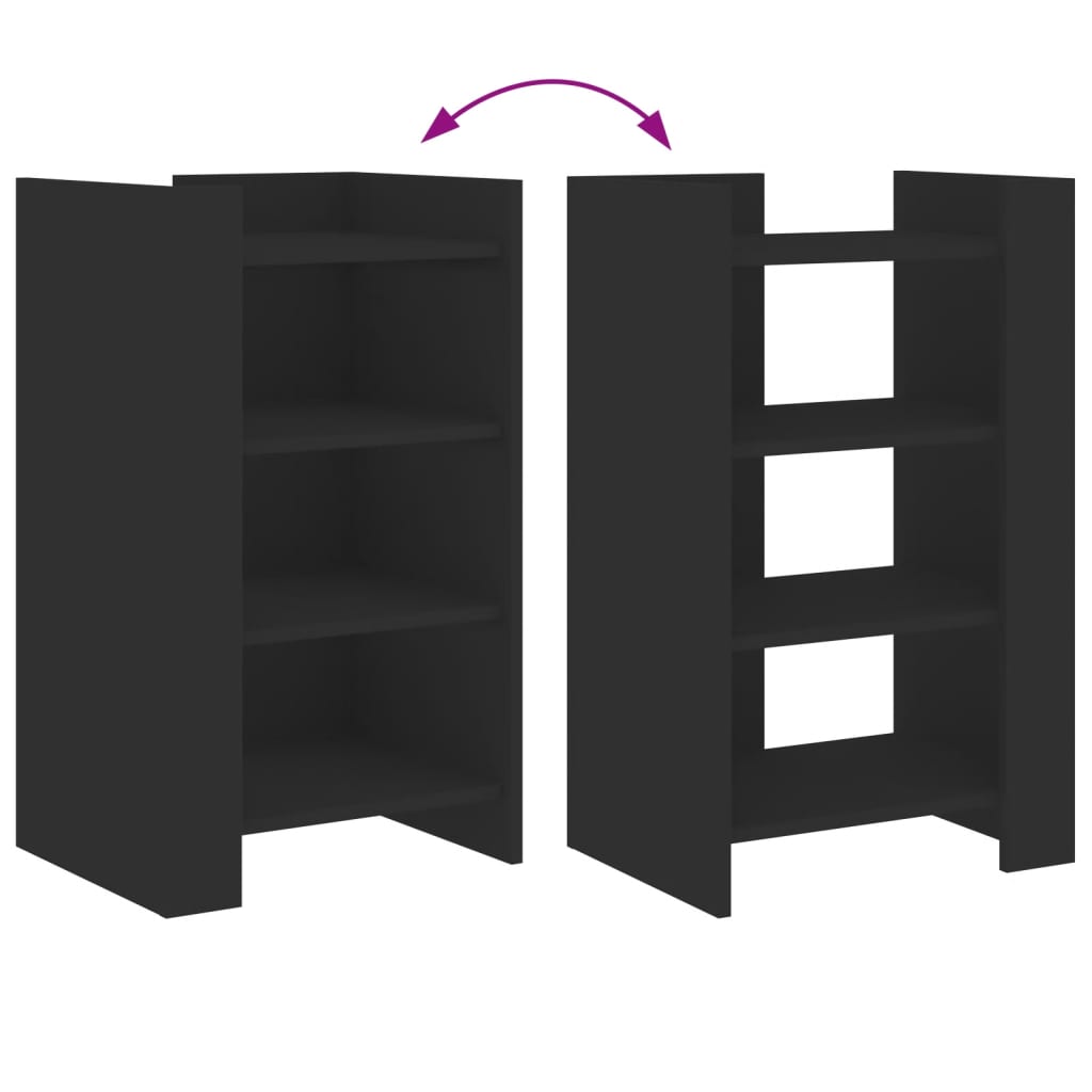 vidaXL Συρταριέρα Μαύρη 45x35x75 εκ. από Επεξεργασμένο Ξύλο