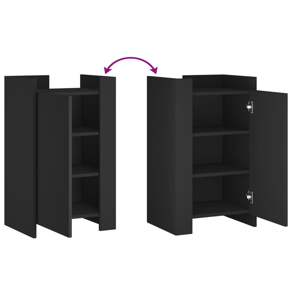 vidaXL Συρταριέρα Μαύρη 45x35x75 εκ. από Επεξεργασμένο Ξύλο