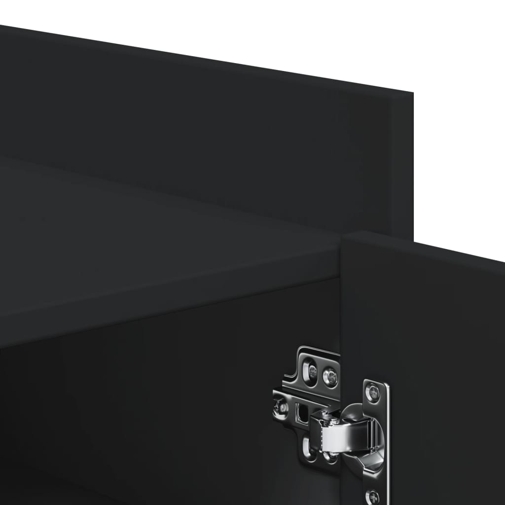 vidaXL Παπουτσοθήκη Μαύρη 52x37,5x100 εκ. από Επεξεργασμένο Ξύλο