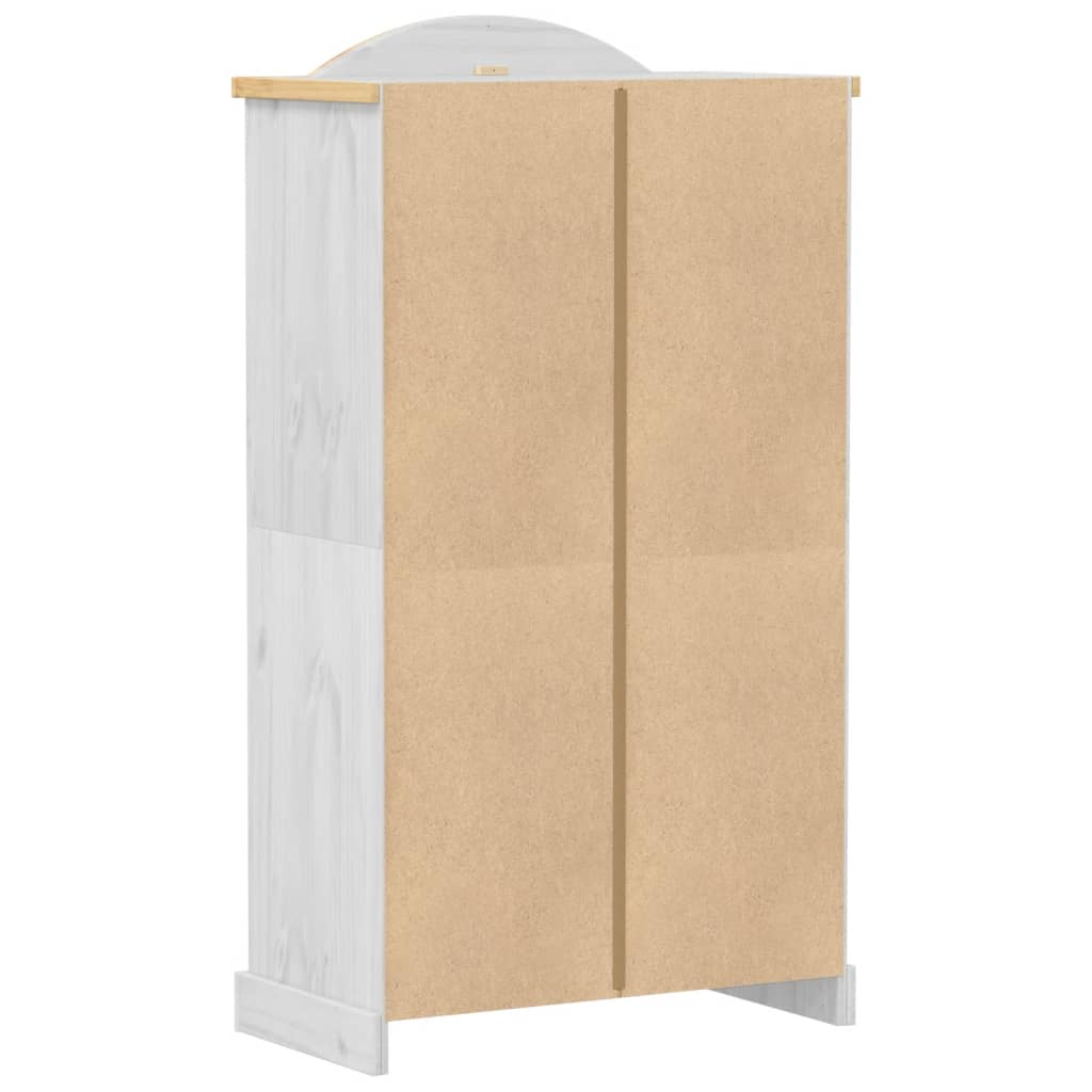 vidaXL Ντουλάπα Corona Λευκό 102x52x186 εκ. από Μασίφ Ξύλο Πεύκου