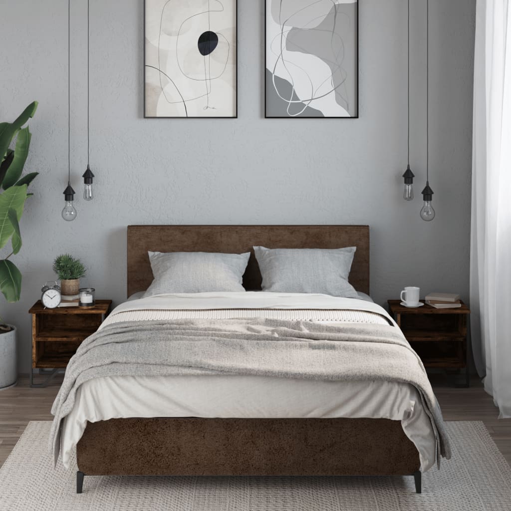 vidaXL Κομοδίνο Καπνιστή Δρυς 2 τεμ. 40x30x40 εκ. Επεξεργασμένο Ξύλο