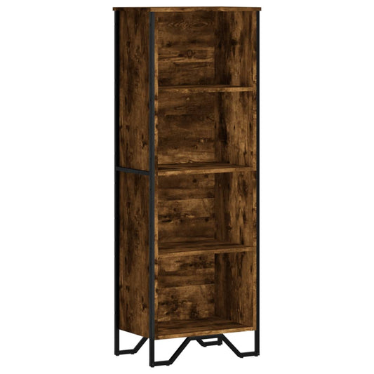 vidaXL Βιβλιοθήκη Καπνιστή Δρυς 50x31x137,5 εκ. από Επεξεργασμένο Ξύλο