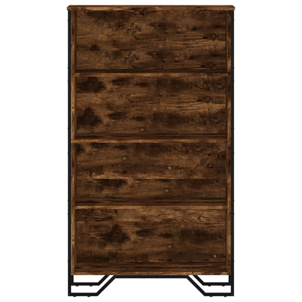 vidaXL Βιβλιοθήκη Καπνιστή Δρυς 80x31x137,5 εκ. από Επεξεργασμένο Ξύλο