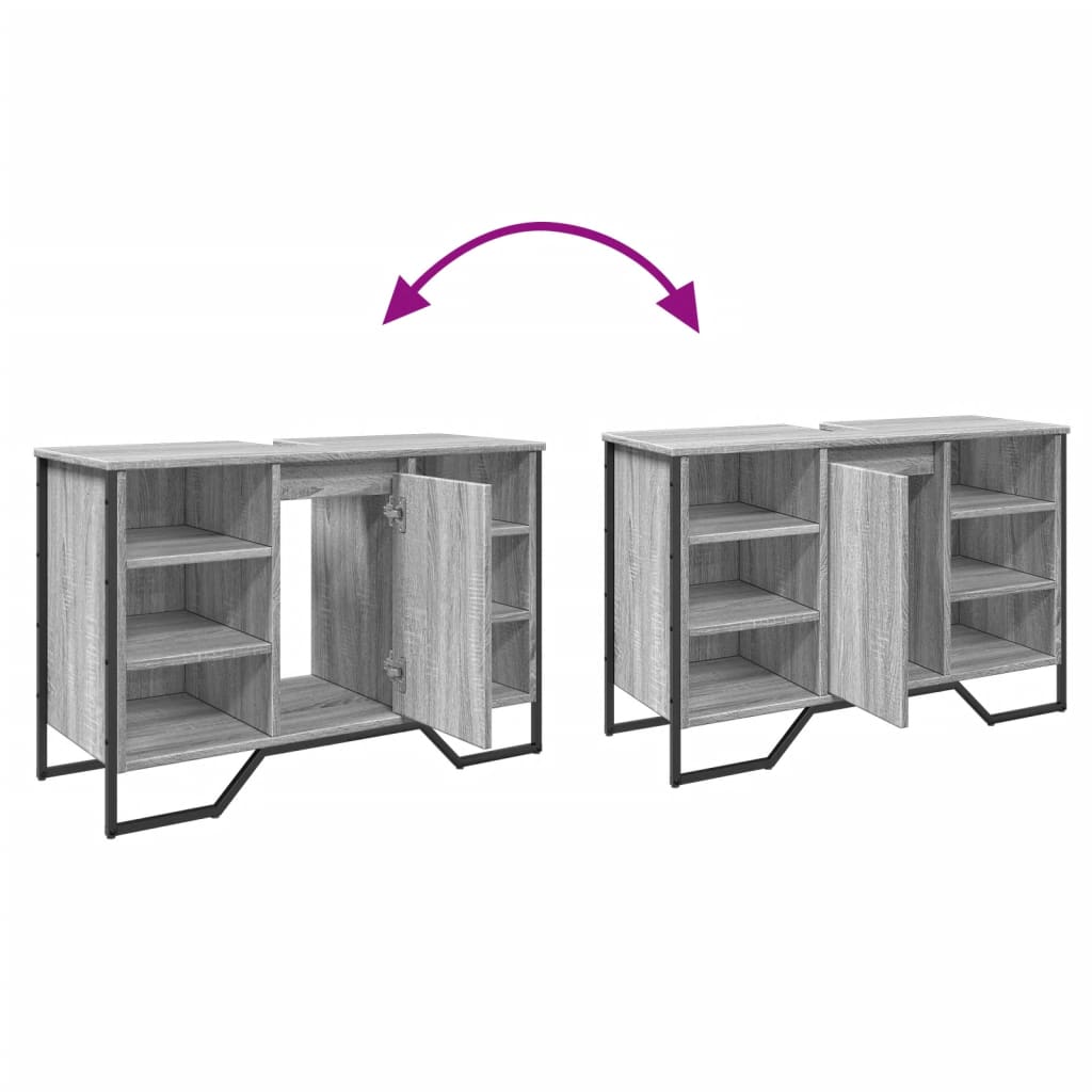 vidaXL Ντουλάπι Νιπτήρα Μπάνιου Γκρι Sonoma 91x35x60 εκ. Επεξ. Ξύλο