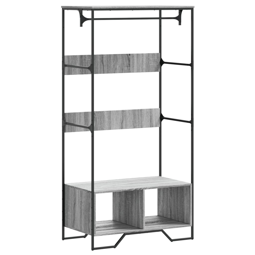 vidaXL Ντουλάπα Γκρι Sonoma 90x50x180 εκ. από Επεξεργασμένο Ξύλο