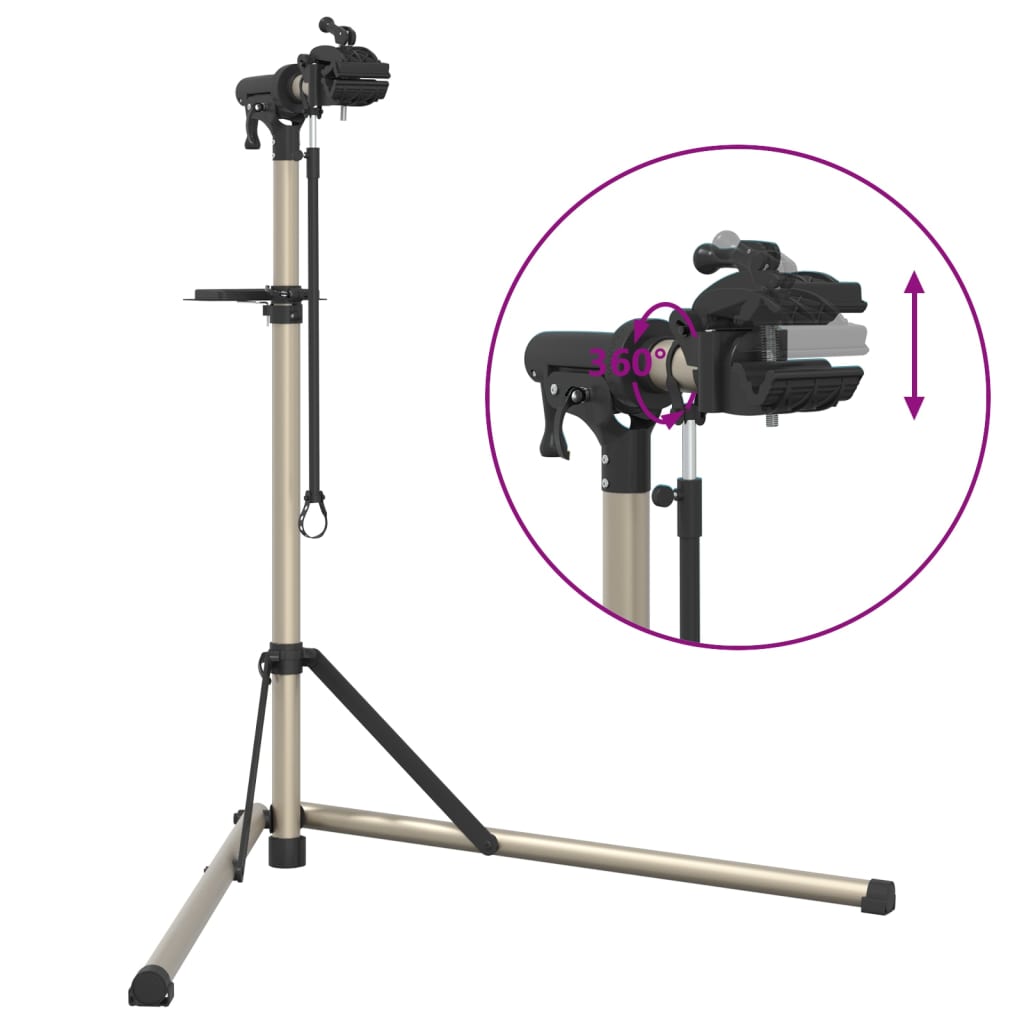 vidaXL Βάση Επισκευής Ποδηλάτων Πτυσ. Ρυθμιζόμενη 102-160εκ. Αλουμίνιο