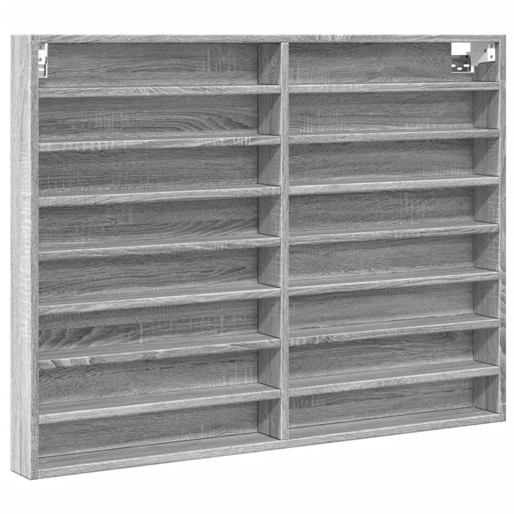 vidaXL Βιτρίνα Γκρι Sonoma 100x8,5x75 εκ. από Επεξεργασμένο Ξύλο