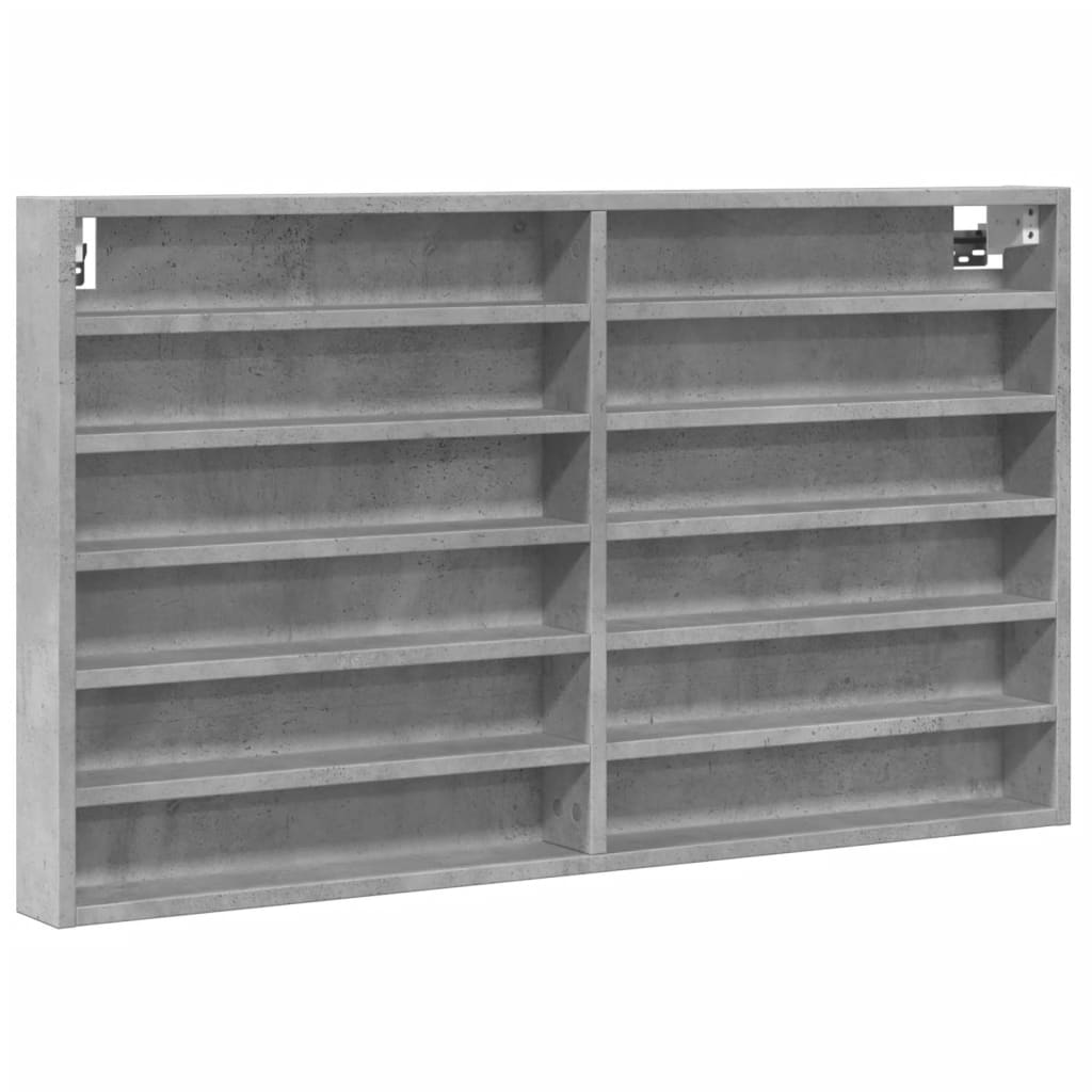 vidaXL Βιτρίνα Γκρι Σκυροδέματος 100x8,5x58 εκ. από Επεξεργασμένο Ξύλο