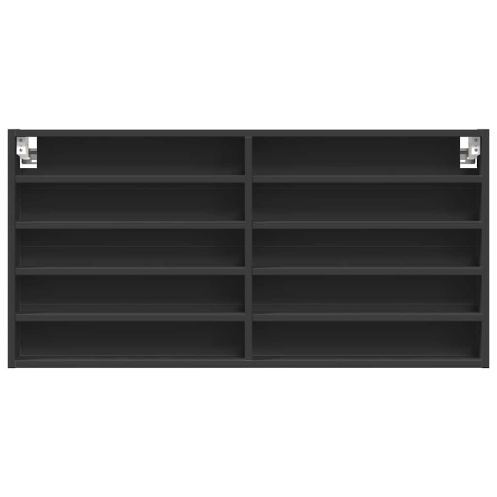 vidaXL Ραφιέρα Μαύρη 100x8,5x50 εκ. από Επεξεργασμένο Ξύλο