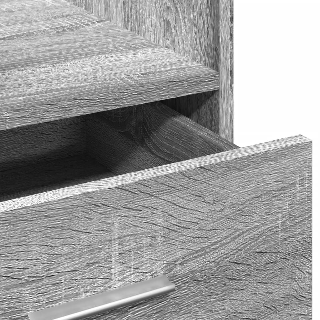 vidaXL Αναλόγιο με Ροδάκια & Συρτάρι Γκρι Sonoma 55x55x107εκ Επεξ Ξύλο