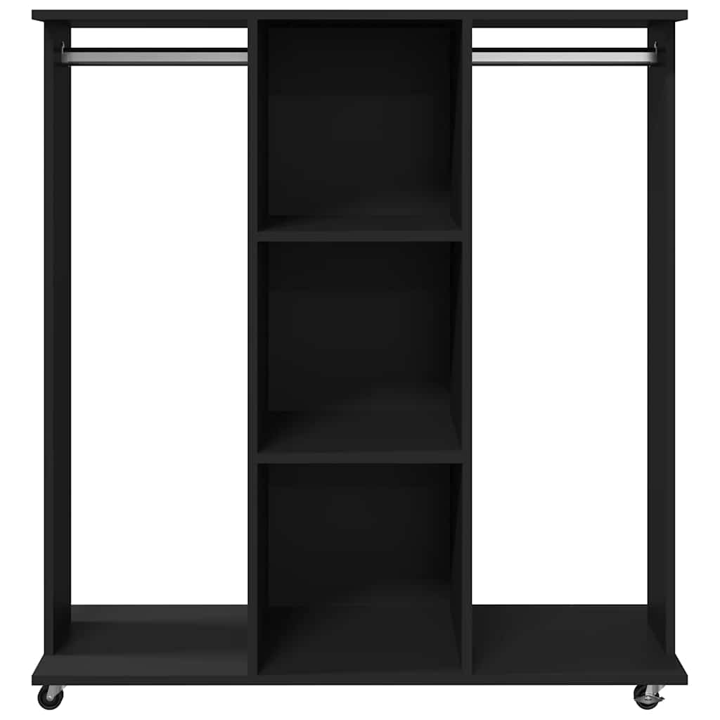 vidaXL Ντουλάπα με Ροδάκια Μαύρο 102x38x110 εκ. από Επεξεργασμένο Ξύλο