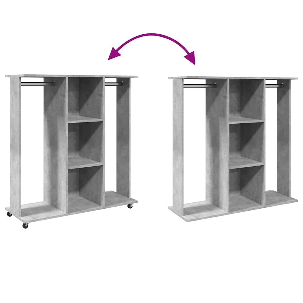 vidaXL Ντουλάπα με Ροδάκια Γκρι Σκυρ. 102x38x110εκ. Επεξεργασμένο Ξύλο