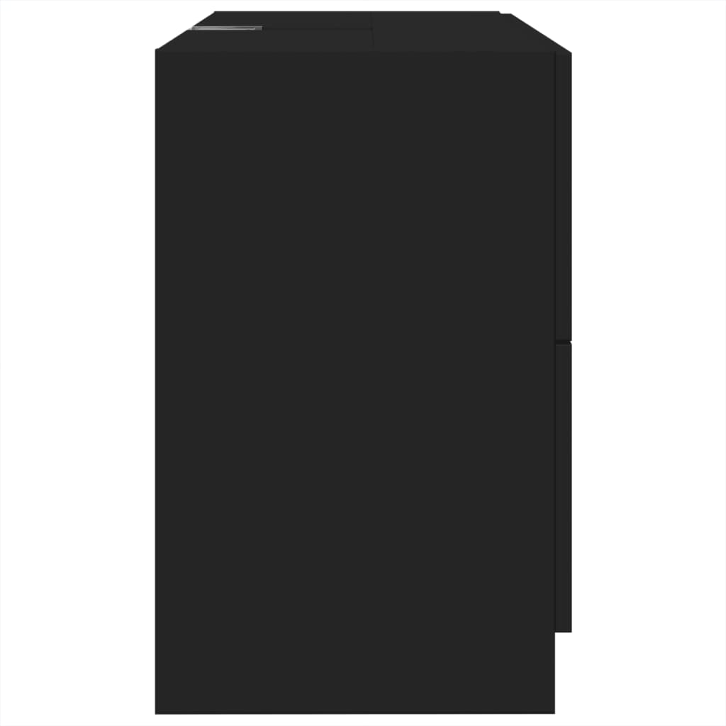 vidaXL Ντουλάπι Νιπτήρα Μαύρο 78x37x59 εκ. Επεξεργασμένο Ξύλο