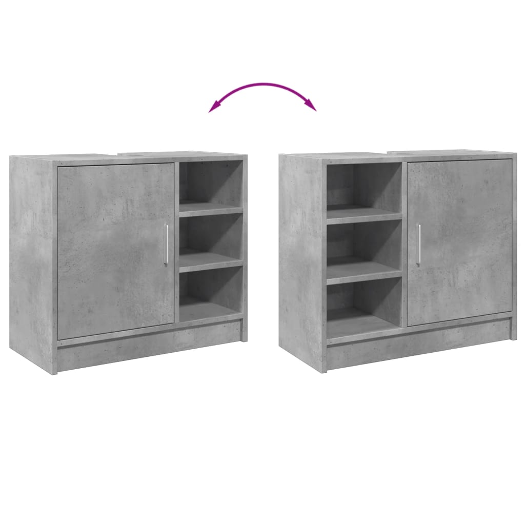 vidaXL Ντουλάπι Νιπτήρα Γκρι του Σκυροδέματος 63x29x55 εκ. Επεξ. Ξύλο