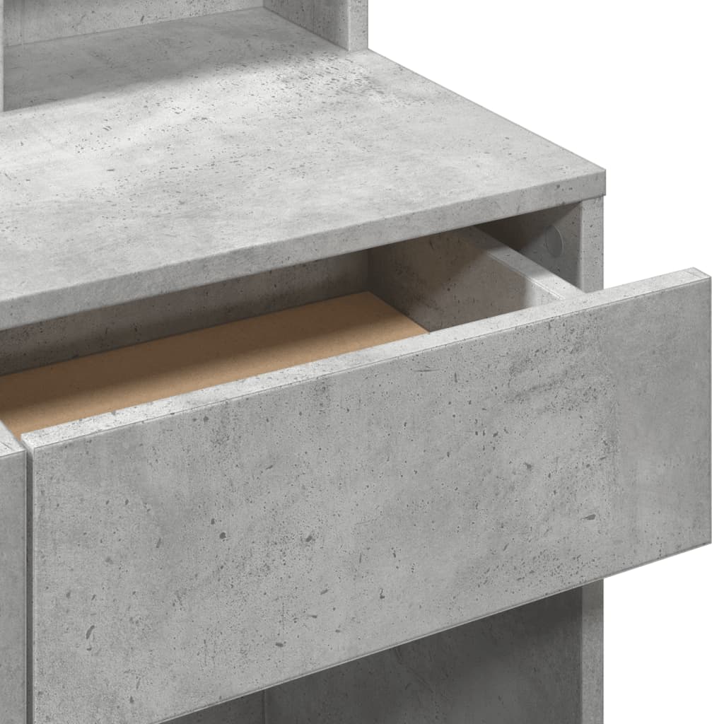 vidaXL Μπουντουάρ με Καθρέφτη Γκρι Σκυροδέματος 80x41x144,5 εκ.