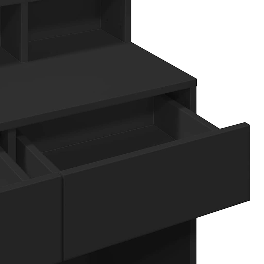 vidaXL Μπουντουάρ με LED Μαύρο 80x41x144,5 εκ.