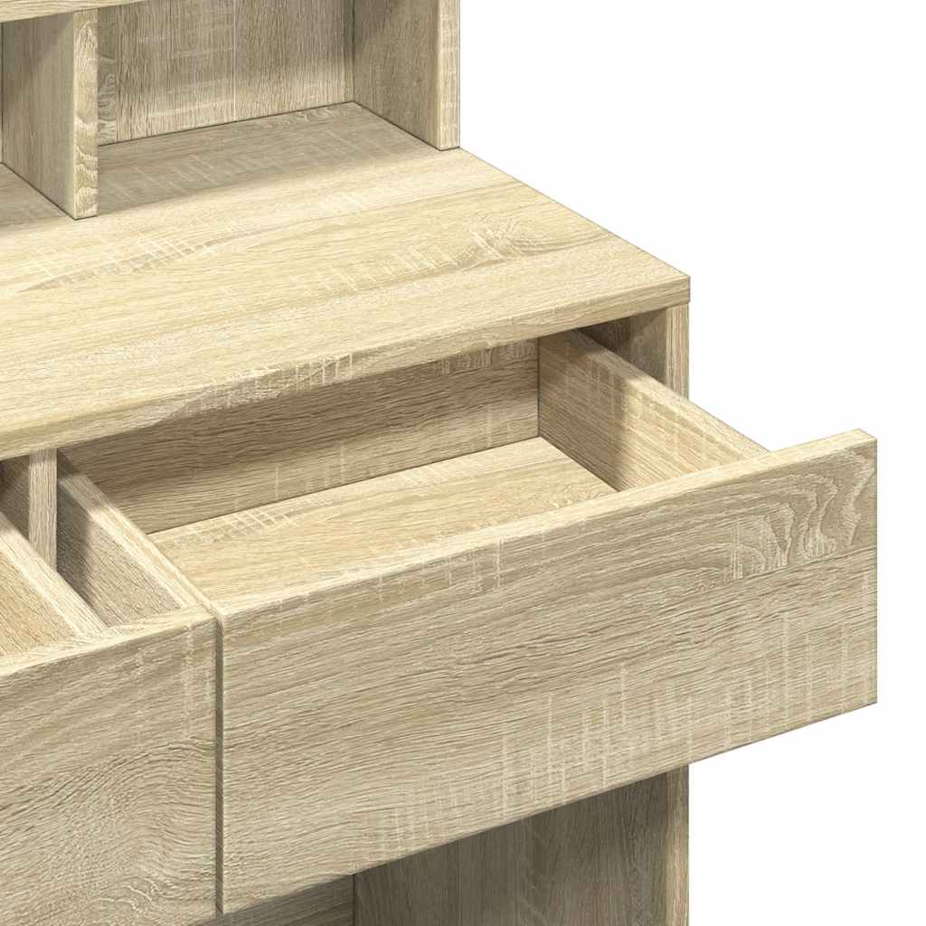 vidaXL Μπουντουάρ με LED Sonoma Δρυς 80x41x144,5 εκ.