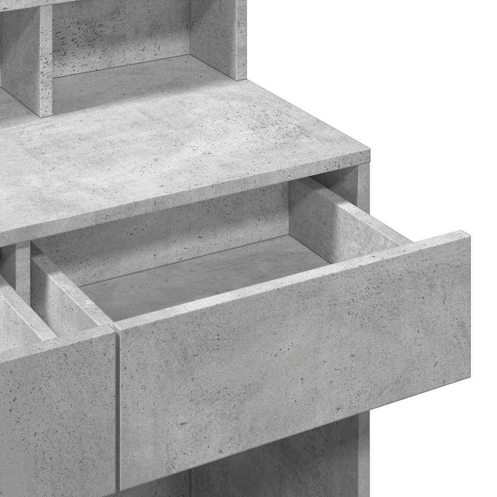 vidaXL Μπουντουάρ με LED Γκρι Σκυροδέματος 80x41x144,5 εκ.