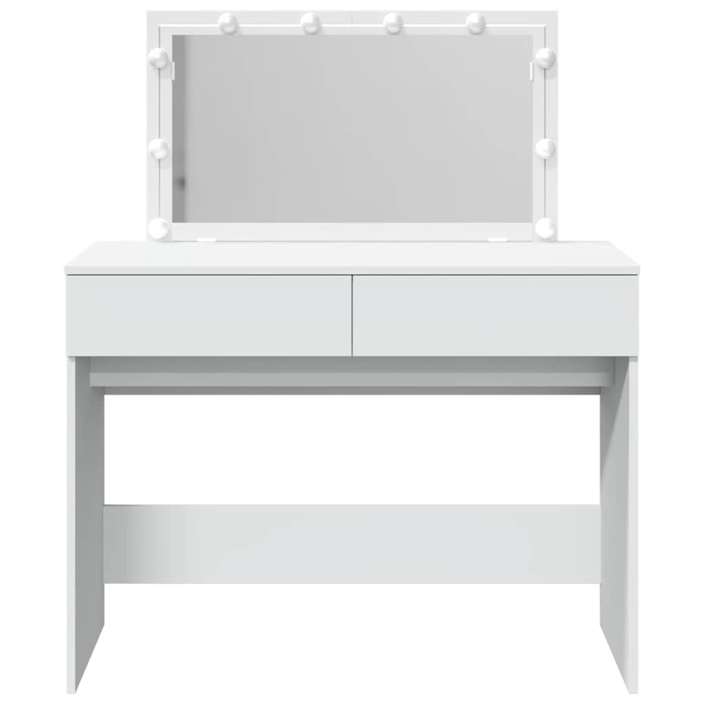 vidaXL Μπουντουάρ με LED Λευκό 100x40x120 εκ.