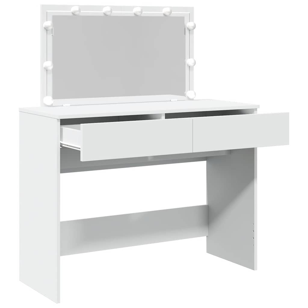 vidaXL Μπουντουάρ με LED Λευκό 100x40x120 εκ.