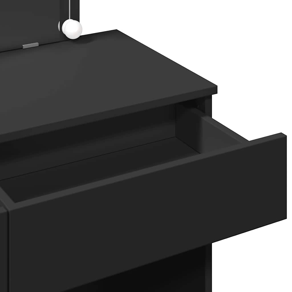 vidaXL Μπουντουάρ με LED Μαύρο 100x40x120 εκ.