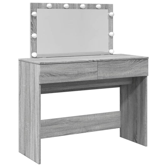 vidaXL Μπουντουάρ με LED Γκρι Sonoma 100x40x120 εκ.