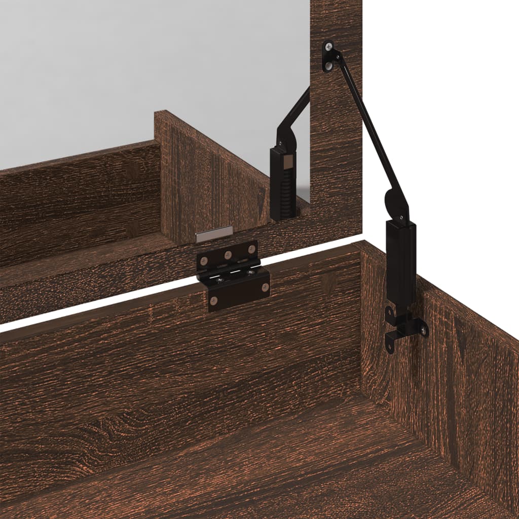 vidaXL Μπουντουάρ με Καθρέφτη Καφέ Δρυς 60x40x113,5 εκ.
