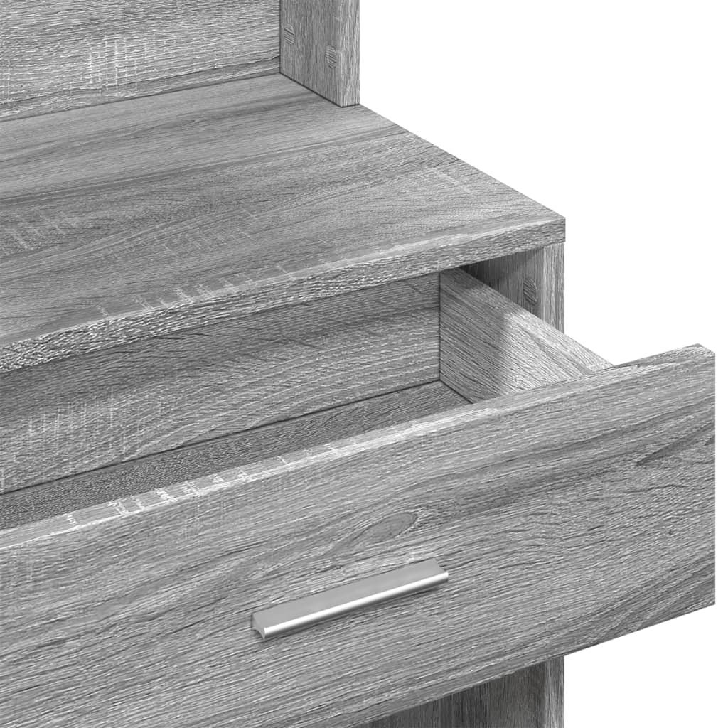 vidaXL Μπουντουάρ με Καθρέφτη με Ντουλάπια Γκρι Sonoma 80x35x132 εκ.